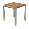 OUTFLEXX 2er-Set Rollliege, taupe, Edelstahl/Teak, 212x71x36cm, mit Beistelltisch 45x45cm, FSC®-zertifiziertes Produkt