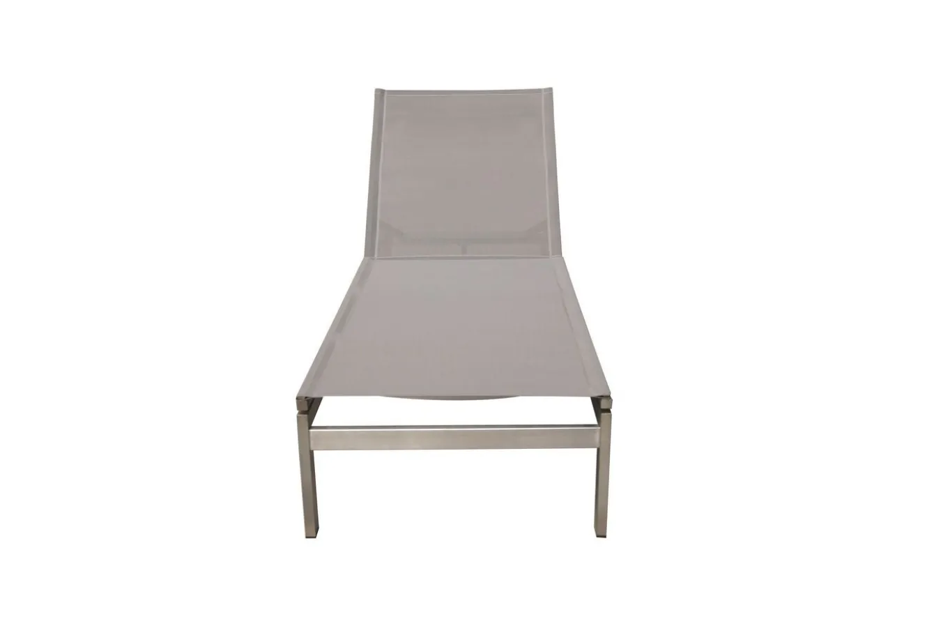 OUTFLEXX 2er-Set Rollliege, taupe, Edelstahl/Teak, 212x71x36cm, mit Beistelltisch 45x45cm, FSC®-zertifiziertes Produkt
