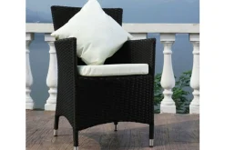 OUTFLEXX 2er Set Sessel, schwarz, Polyrattan inkl. Kissen und Polster