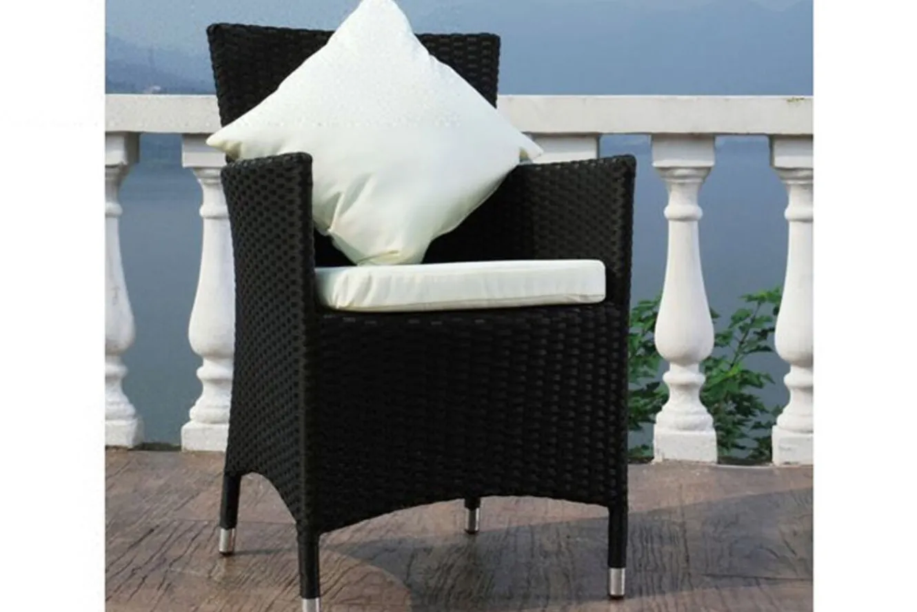 OUTFLEXX 2er Set Sessel, schwarz, Polyrattan inkl. Kissen und Polster