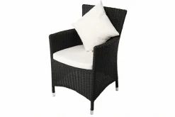 OUTFLEXX 2er Set Sessel, schwarz, Polyrattan inkl. Kissen und Polster