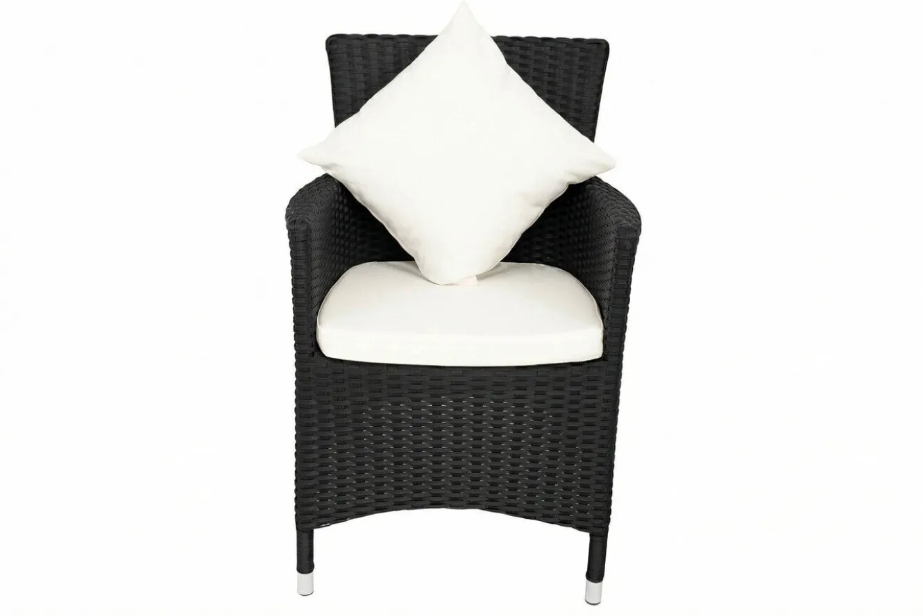 OUTFLEXX 2er Set Sessel, schwarz, Polyrattan inkl. Kissen und Polster