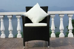 OUTFLEXX 2er Set Sessel, schwarz, Polyrattan inkl. Kissen und Polster