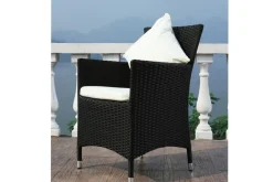 OUTFLEXX 2er Set Sessel, schwarz, Polyrattan inkl. Kissen und Polster