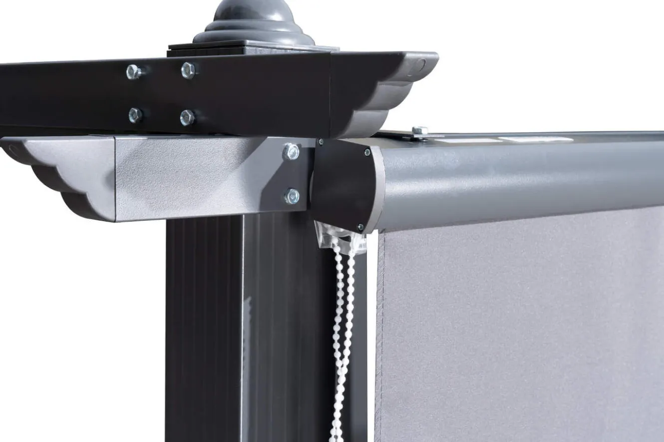 OUTFLEXX 2er Vorhangset, anthrazit, Polyester, 120 x 150 cm, pflegeleicht, passend für Pergola 3x4 m/4x4 m