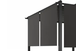 OUTFLEXX 2er Vorhangset, anthrazit, Polyester, 120 x 150 cm, pflegeleicht, passend für Pergola 3x4 m/4x4 m