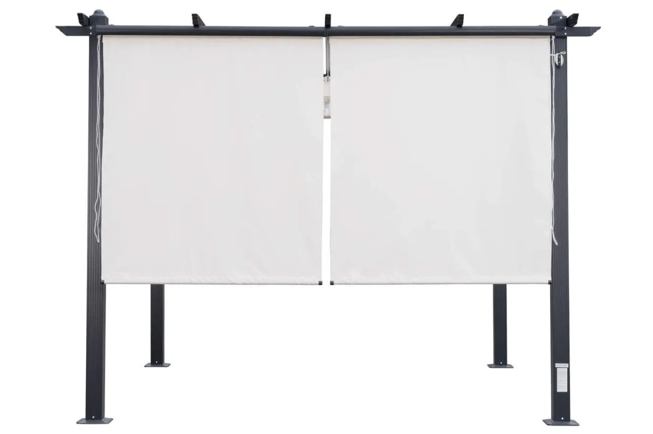 OUTFLEXX 2er Vorhangset, Creme, Polyester, ca. 120 x 150 cm, witterungs- & UV-beständig, passend für Pergola 3x3 m/3x4 m