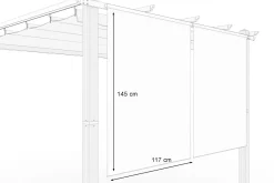 OUTFLEXX 2er Vorhangset, Creme, Polyester, ca. 120 x 150 cm, witterungs- & UV-beständig, passend für Pergola 3x3 m/3x4 m