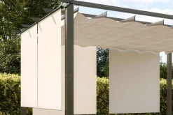 OUTFLEXX 2er Vorhangset, creme, Polyester, 170 x 150 cm, witterungs- & UV-beständig, passend für Pergola 3x3 m
