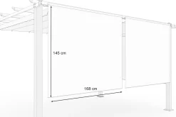 OUTFLEXX 2er Vorhangset, creme, Polyester, 170 x 150 cm, witterungs- & UV-beständig, passend für Pergola 3x3 m