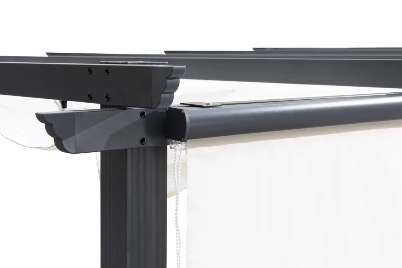 OUTFLEXX 2er Vorhangset, creme, Polyester, 170 x 150 cm, witterungs- & UV-beständig, passend für Pergola 3x3 m