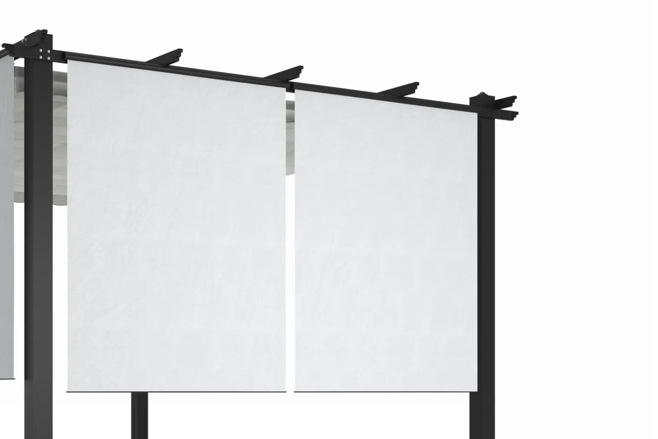 OUTFLEXX 2er Vorhangset, creme, Polyester, 170 x 150 cm, witterungs- & UV-beständig, passend für Pergola 3x3 m