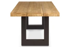 OUTFLEXX Esstisch, anthrazit/natur, Alu/recyceltes Teak, 220 x 100 cm, rustikal gebürstet, FSC®-zertifiziertes Produkt