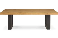OUTFLEXX Esstisch, anthrazit/natur, Alu/recyceltes Teak, 220 x 100 cm, rustikal gebürstet, FSC®-zertifiziertes Produkt