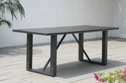 OUTFLEXX Esstisch, anthrazit, Aluminium, Glaskeramik, 200x90 cm