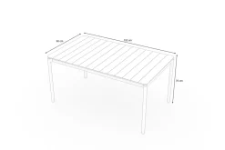 OUTFLEXX Esstisch, Anthrazit-Matt/Natur, Aluminium/Holzimitat, 153 x 90 cm, beschichtet, pflegeleicht