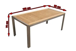 OUTFLEXX Esstisch, Edelstahl/Teakholz, 180x90cm