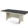 OUTFLEXX Esstisch, grau/dessert-beige, Alu/bedrucktes Glas, 200 x 95 cm, witterungsbeständig, kratzfest