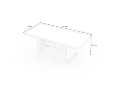OUTFLEXX Esstisch, grau/dessert-beige, Alu/bedrucktes Glas, 200 x 95 cm, witterungsbeständig, kratzfest