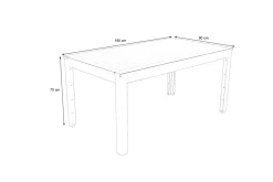 OUTFLEXX Esstisch, natur, Akazie, 160 x 90 cm, FSC®-zertifiziertes Produkt