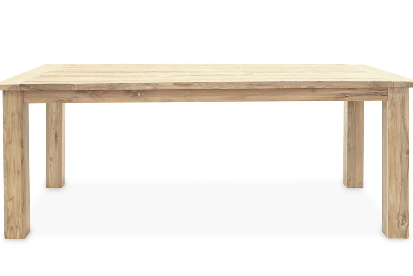 OUTFLEXX Esstisch, natur, recyceltes SLVK-Teakholz, Plattenstärke 30 mm, 200 x 100 x 77 cm
