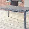 OUTFLEXX ExklusivmodellRocking Comfort Esstisch, grau-braun-meliert, Alu/Polyrattan/Glaskeramik, 180x110 cm, pulverbeschichtet