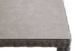 OUTFLEXX ExklusivmodellRocking Comfort Esstisch, grau-braun-meliert, Alu/Polyrattan/Glaskeramik, 180x110 cm, pulverbeschichtet