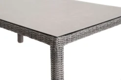 OUTFLEXX ExklusivmodellRocking Comfort Esstisch, grau-braun-meliert, Alu/Polyrattan/Glaskeramik, 180x110 cm, pulverbeschichtet