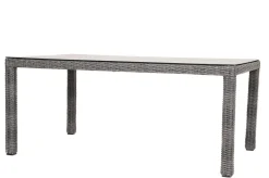 OUTFLEXX ExklusivmodellRocking Comfort Esstisch, grau-braun-meliert, Alu/Polyrattan/Glaskeramik, 180x110 cm, pulverbeschichtet