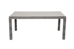 OUTFLEXX ExklusivmodellRocking Comfort Esstisch, grau-braun-meliert, Alu/Polyrattan/Glaskeramik, 180x110 cm, pulverbeschichtet