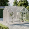 OUTFLEXX Flora Gewächshaus, Silber, Aluminium, 250 x 190 x 200 cm, mit Spitzdach
