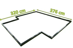 OUTFLEXX Fundament für Gewächshaus 22283, schwarz, Alu, 320x376x9cm, pulverbeschichtet