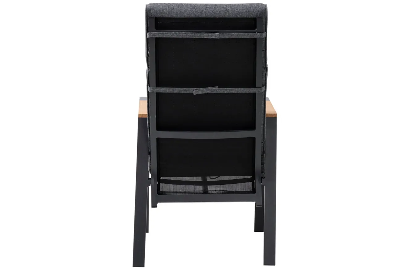 OUTFLEXX Garten-Essgruppe, anthrazit matt, Alu/Spraystone/Polyester, 160x95 cm, 4 Sessel, inkl. Polster