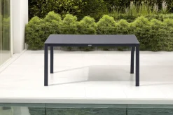 OUTFLEXX Garten-Essgruppe, anthrazit matt, Alu/Spraystone/Polyester, 160x95 cm, 4 Sessel, inkl. Polster