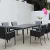 OUTFLEXX Garten-Essgruppe, anthrazit, Alu, Ausziehtisch 180/270x100 cm, 6 Diningsessel