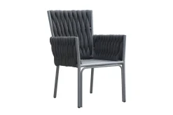 OUTFLEXX Garten-Essgruppe, anthrazit, Alu, Ausziehtisch 180/270x100 cm, 6 Diningsessel