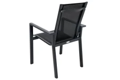 OUTFLEXX Garten-Essgruppe, anthrazit matt, Alu/Spraystone/Textilen, 160x95 cm, 4 Stapelsessel
