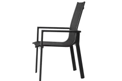 OUTFLEXX Garten-Essgruppe, anthrazit matt, Alu/Spraystone/Textilen, 160x95 cm, 4 Stapelsessel