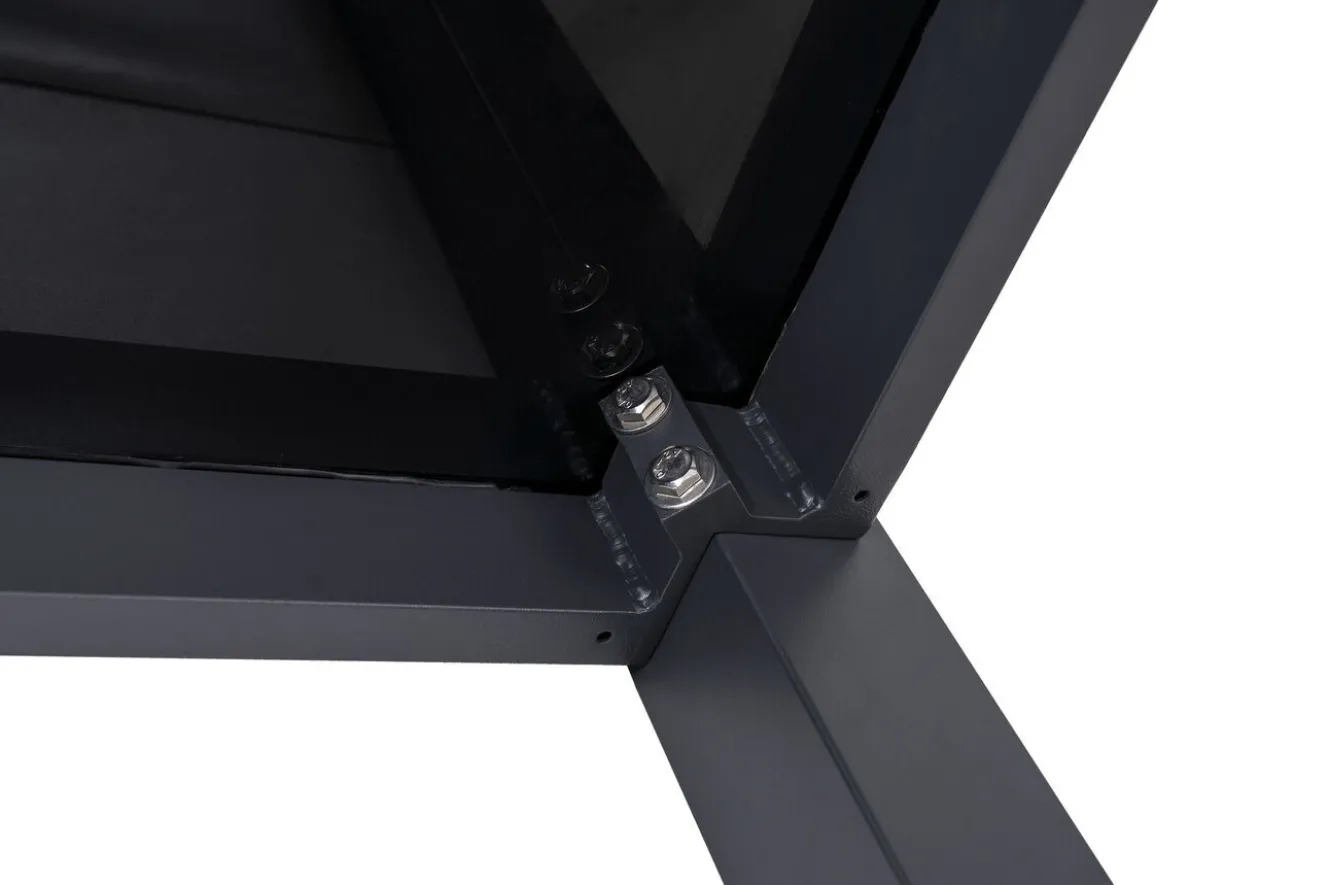 OUTFLEXX Garten-Essgruppe, anthrazit matt, Alu/Spraystone/Textilen, 160x95 cm, 4 Stapelsessel