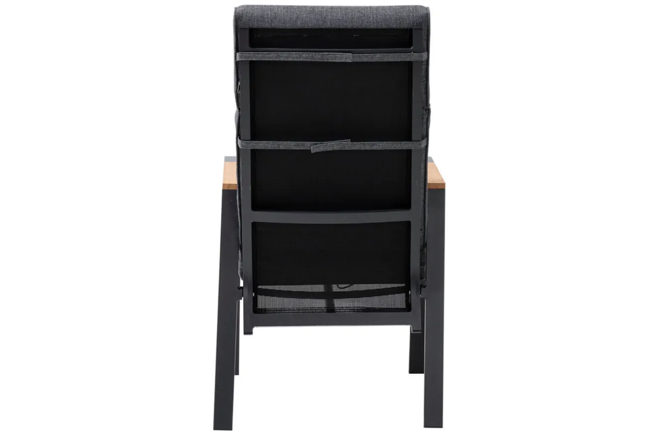 OUTFLEXX Garten-Essgruppe, anthrazit matt, Alu/Spraystone/Polyester, 160x95 cm, 6 Sessel, inkl. Polster