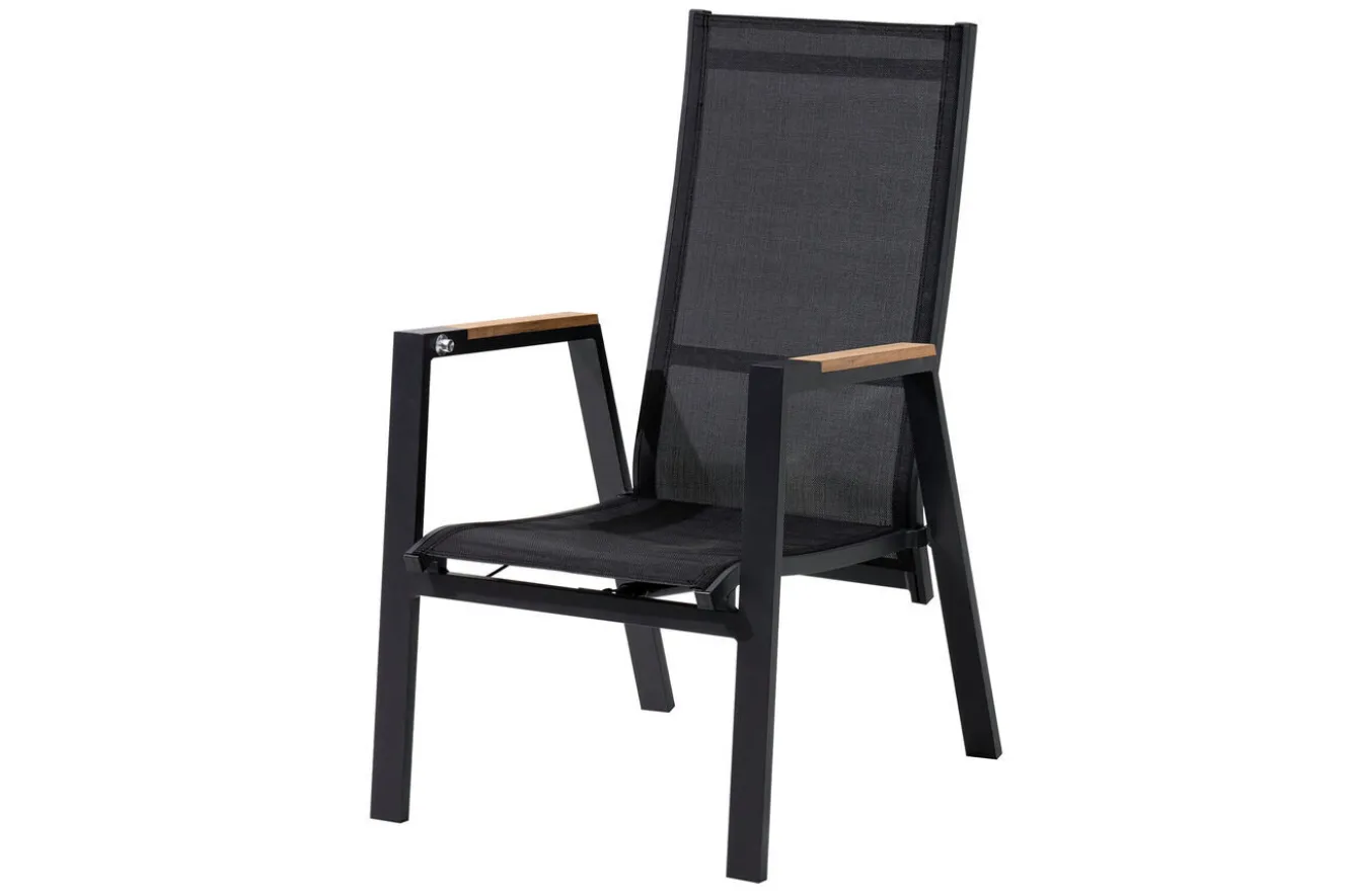 OUTFLEXX Garten-Essgruppe, anthrazit matt, Alu/Spraystone/Polyester, 160x95 cm, 6 Sessel, inkl. Polster