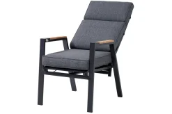 OUTFLEXX Garten-Essgruppe, anthrazit matt, Alu/Spraystone/Polyester, 160x95 cm, 6 Sessel, inkl. Polster