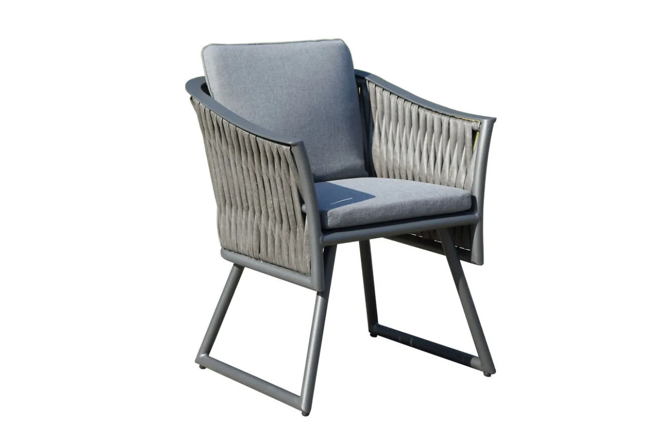 OUTFLEXX Garten-Essgruppe, anthrazit, Alu, Ausziehtisch 180/270x100 cm, 8 Sessel