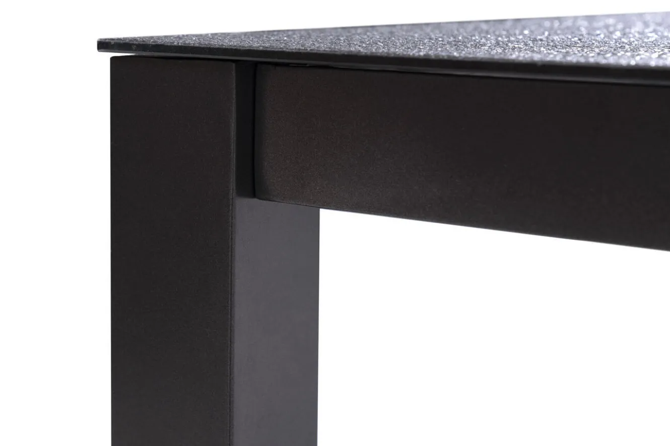 OUTFLEXX Garten-Essgruppe, anthrazit, Alu/Spraystone/Textilen, 160x95 cm, 6 Stapelsessel