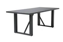 OUTFLEXX Garten-Essgruppe, anthrazit, Aluminium/Glaskeramik, Tisch, 6 Sessel