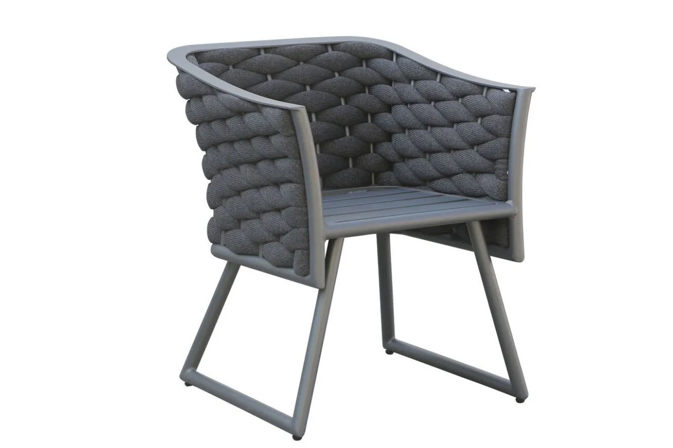OUTFLEXX Garten-Essgruppe, anthrazit, Aluminium, Tisch 180/270x100 cm, 6 Sessel