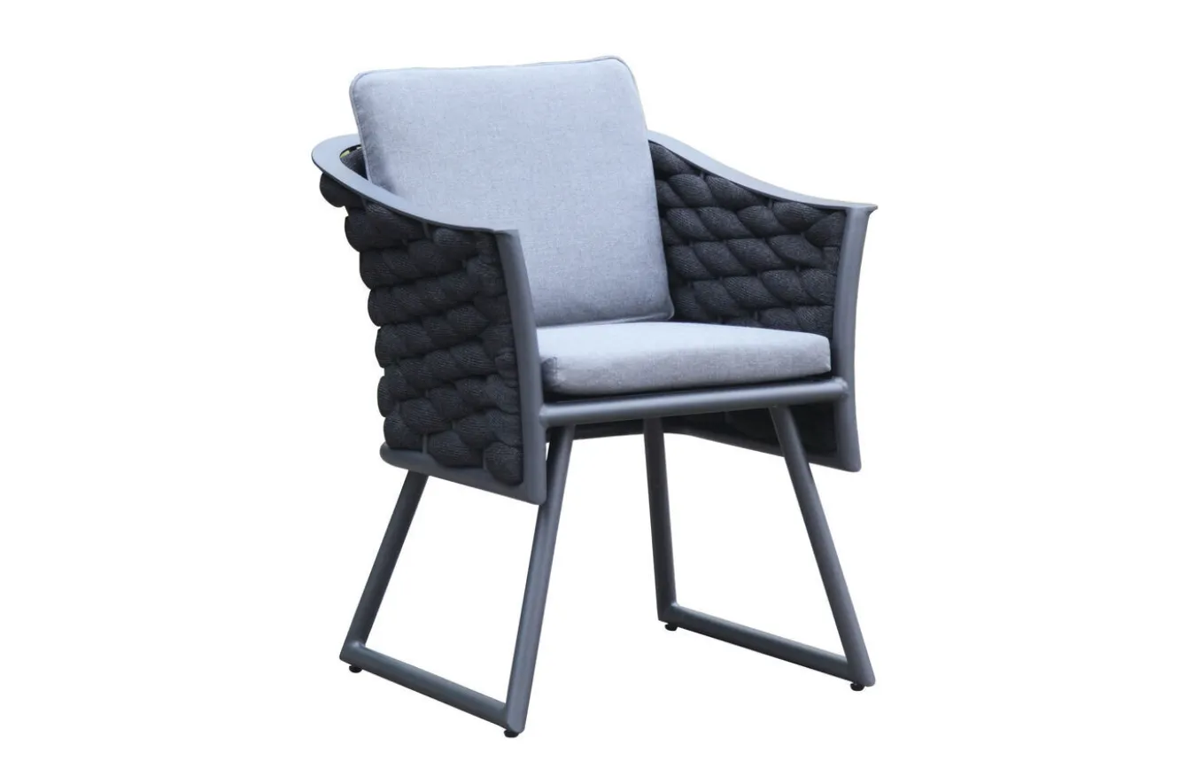 OUTFLEXX Garten-Essgruppe, anthrazit, Aluminium, Tisch 180/270x100 cm, 6 Sessel