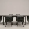 OUTFLEXX Garten-Essgruppe, anthrazit, Aluminium/Glaskeramik, Ausziehtisch, 6 Sessel