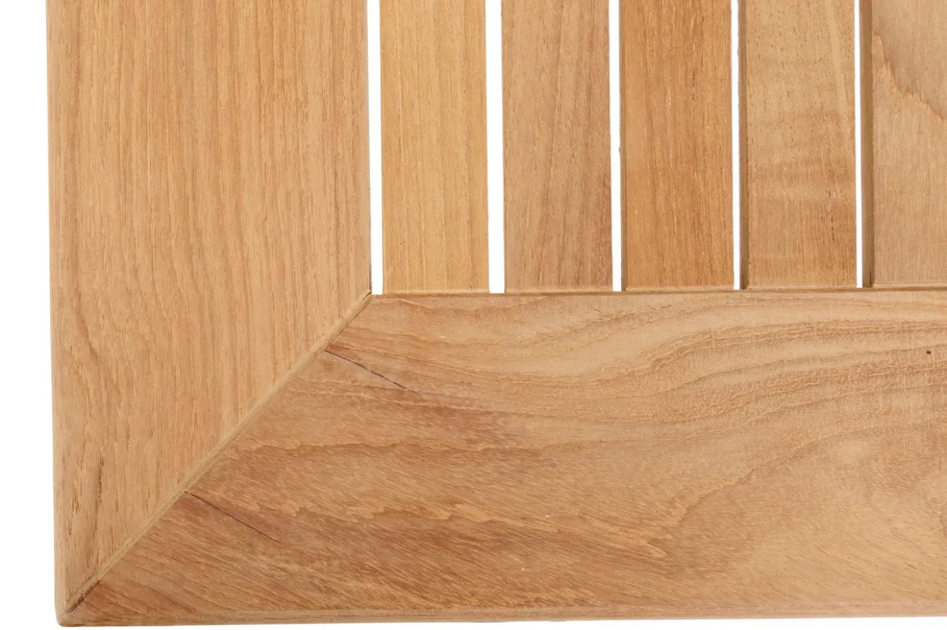 OUTFLEXX Garten-Essgruppe, anthrazit matt, Alu/Teak/Textilene, Tisch 150/210 x 90 cm, 6 Stapelsessel