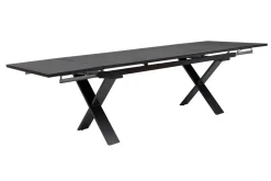 OUTFLEXX Garten-Essgruppe, anthrazit, Alu / Keramik / Textil, 180/280x100cm, 6 Stapelsessel